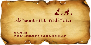 Löwentritt Alícia névjegykártya